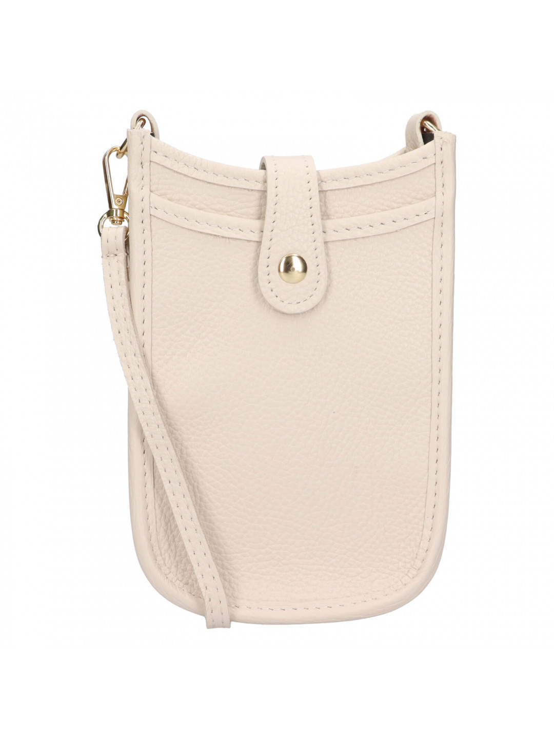 Dámská kožená kabelka na mobil a doklady Italia Simma – krémová